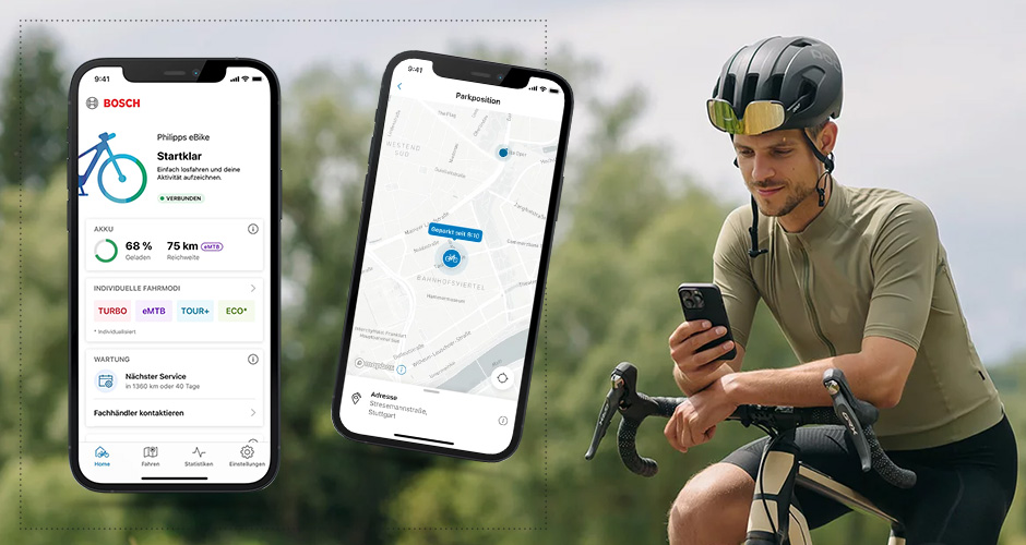 E-Bike Flow App Ansichten am Handy